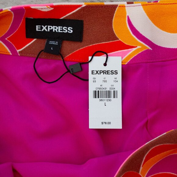 NWT Express High Waisted Retro Paisley Belted Mini Skirt - Picture 10 of 10